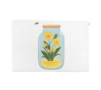 Puzzle de 1000 pièces Yyhwhjde Fleurs en pot de miel - Puzzle en bois de qualité pour adultes et enfants - Puzzles amusants pour soulager le stress