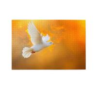 Puzzle de 1000 pièces Yyhwhjde Flying Pigeon blanc imprimé pigeon blanc Puzzle en bois de qualité pour adultes et enfants, puzzles amusants pour soulager le stress
