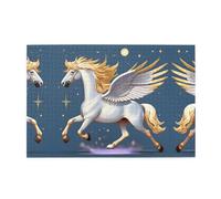 Puzzle de 1000 pièces Yyhwhjde Golden Pegasus Prints Puzzle en bois de qualité pour adultes et enfants, puzzles amusants pour soulager le stress