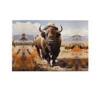 Puzzle de 1000 pièces Yyhwhjde - Image du troupeau de bison d'Amérique du Nord - Puzzles éducatifs intellectuels en bois - Puzzles amusants pour soulager le stress