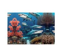 Puzzle de 1000 pièces Yyhwhjde sous-marin, requin, corail, puzzle éducatif intellectuel, en bois, puzzles amusants pour soulager le stress
