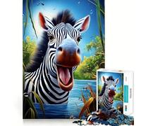 Puzzle de 1000 pièces Zèbre Journée du Safari pour Adolescents,Jeu de mémoire et de Concentration,qualité Professionnelle,activité de Groupe relaxante en intérieur (38x52cm)
