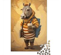 Puzzle de 1000 pièces « Zèbre Voyageur » - Jeu éducatif en Papier - 38 x 26 cm - Idée Cadeau de Noël