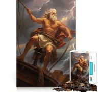 Puzzle de 1000 pièces Zeus dans la tempête Jeu de réflexion et d'exercice,Assemblage précis,sans espaces,défi cérébral interactif pour la Maison (38x52cm)