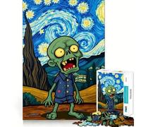 Puzzle de 1000 pièces Zombie dans Une Nuit étoilée pour Adultes,Jeu de résolution de problèmes,qualité Professionnelle,activité de Groupe relaxante en intérieur (38x26cm)