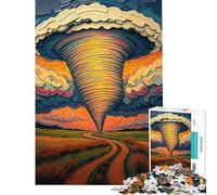 Puzzle de 1000 piècesTornade dans l'allée des tornades - La Fureur de la Nature Puzzle de 1000 pièces Jouet Anti-Stress décoration intérieure Cadeau pour Les Amis et la Famille (75x50cm)
