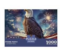 Puzzle De 1000 Piezas ÁguilaDesafíos Extra Divertidos Pasatiempo Creativo American Bald ÁguilaJuego Familiar Regalo Para Adultos Y Niños Mayores De 12 Años 38x26cm/1000pcs