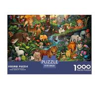 Puzzle De 1000 Piezas Animales Del bosqueDesafíos Extra Divertidos Pasatiempo Creativo Cartoon LeopardoJuego Familiar Regalo Para Adultos Y Niños Mayores De 12 Años 38x26cm/1000pcs