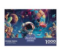 Puzzle De 1000 Piezas AstronautaDesafíos Extra Divertidos Pasatiempo Creativo Cartoon UniversoRegalo Creativo Para La Relajación Para Adultos Y Niños 38x26cm/1000pcs