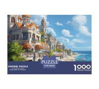 Puzzle De 1000 Piezas Atardecer en el puertoDesafíos Extra Divertidos Pasatiempo Creativo Ciudad costeraJuego Familiar Regalo Juguete Colorido Para Niños De 8 A 12 Años 38x26cm/1000pcs