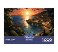 Puzzle De 1000 Piezas Atardecer Sobre el puertoDesafíos Extra Divertidos Pasatiempo Creativo A Beautiful Town Juego Familiar Regalo Para Adultos Y Niños Mayores De 12 Años 70x50cm/1000pcs