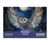 Puzzle De 1000 Piezas búhoDesafíos Extra Divertidos Pasatiempo Creativo Nocturnal PájaroRegalo, Diversión Para Adultos Y Niños Mayores 70x50cm/1000pcs