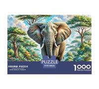 Puzzle De 1000 Piezas Elefante africanoDesafíos Extra Divertidos Pasatiempo Creativo Animales de la selvaRegalo, Diversión Para Adultos Y Niños Mayores 38x26cm/1000pcs