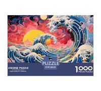 Puzzle De 1000 Piezas Estilo japonés OndasDesafíos Extra Divertidos Pasatiempo Creativo The Sea of Rizhao Juego Familiar Regalo Para Adultos Y Niños Mayores De 12 Años 38x26cm/1000pcs