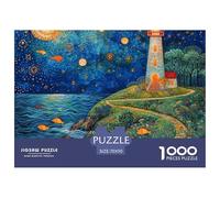 Puzzle De 1000 Piezas Faro Del puertoDesafíos Extra Divertidos Pasatiempo Creativo Dream Coast Juego Familiar Regalo Para Adultos Y Niños Mayores De 12 Años 70x50cm/1000pcs