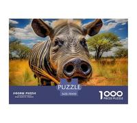 Puzzle De 1000 Piezas jabalí salvajeDesafíos Extra Divertidos Pasatiempo Creativo African Continent Regalo Creativo Para La Relajación Juguete Colorido Para Niños De 8 A 12 Años 70x50cm/1000pcs