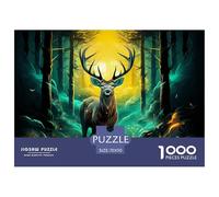 Puzzle De 1000 Piezas Jungle alceDesafíos Extra Divertidos Pasatiempo Creativo The Surreal CiervosJuego Familiar Regalo Juguete Colorido Para Niños De 8 A 12 Años 70x50cm/1000pcs