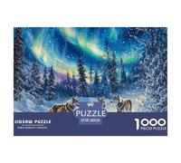 Puzzle De 1000 Piezas LoboDesafíos Extra Divertidos Pasatiempo Creativo Luces Del NorteJuego Familiar Regalo Juguete Colorido Para Niños De 8 A 12 Años 38x26cm/1000pcs