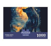 Puzzle De 1000 Piezas LoboDesafíos Extra Divertidos Pasatiempo Creativo The LoboUnder The Cielo nocturnoRegalo Creativo Para La Relajación Juguete Colorido Para Niños De 8 A 12 Años 70x50cm/1000pcs