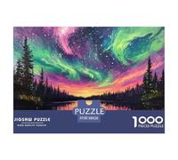 Puzzle De 1000 Piezas Luces Del NorteDesafíos Extra Divertidos Pasatiempo Creativo Norwegian Wood Regalo Creativo Para La Relajación Juguete Colorido Para Niños De 8 A 12 Años 38x26cm/1000pcs