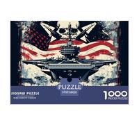 Puzzle De 1000 Piezas Nave de guerraDesafíos Extra Divertidos Pasatiempo Creativo Flag Regalo Creativo Para La Relajación Para Adultos Y Niños 38x26cm/1000pcs
