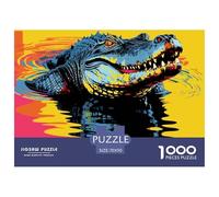 Puzzle De 1000 Piezas Oil Painting cocodriloDesafíos Extra Divertidos Pasatiempo Creativo Marsh Animals Regalo Creativo Para La Relajación Para Adultos Y Niños 70x50cm/1000pcs