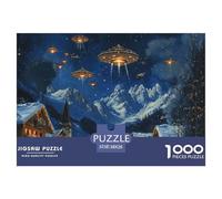 Puzzle De 1000 Piezas Plaza Del Pueblo de vacacionesDesafíos Extra Divertidos Pasatiempo Creativo Space UFO Regalo Creativo Para La Relajación Para Adultos Y Niños 38x26cm/1000pcs