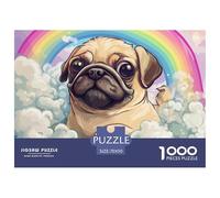 Puzzle De 1000 Piezas PugDesafíos Extra Divertidos Pasatiempo Creativo Pet perroRegalo Creativo Para La Relajación Juguete Colorido Para Niños De 8 A 12 Años 70x50cm/1000pcs