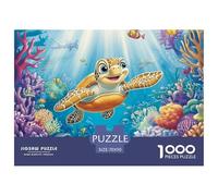Puzzle De 1000 Piezas Sea TortugaDesafíos Extra Divertidos Pasatiempo Creativo Shoal of PecesRegalo Creativo Para La Relajación Juguete Colorido Para Niños De 8 A 12 Años 70x50cm/1000pcs