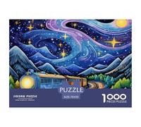 Puzzle De 1000 Piezas Tren Noche EstrelladaDesafíos Extra Divertidos Pasatiempo Creativo Juego Familiar Regalo Juguete Colorido Para Niños De 8 A 12 Años 70x50cm/1000pcs