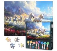 Puzzle de 1000 puzzles cinq chevaux majestueux classiques pour adultes, 50 x 70 cm