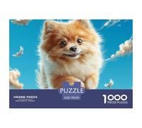 Puzzle de 1000pcs en Papier recyclé représentant Un Petit Chien Flottant dans Le Ciel (14-99 Ans). Décoration et Cadeau. Dimensions 70x50 cm.