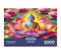 Puzzle de 1000pcs pour Adultes Statue de Bouddha, Lotus Lumineux et Couché. Un Jeu de Puzzle Stimulant et captivant pour adultes70x50cm.