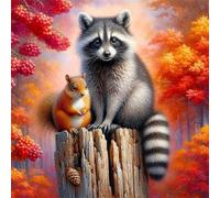 Puzzle de 120 pièces pour Adultes,Écureuils Ratons laveurs DIY Puzzles Divertissement Créatif,Puzzle Classiques,Cadeaux pour Art Mural(20 x 20 cm)