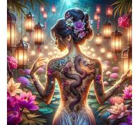 Puzzle de 120 pièces pour Adultes,Femme tatouée DIY Puzzles Divertissement Créatif,Puzzle Classiques,Cadeaux pour Art Mural(20 x 20 cm)