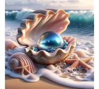 Puzzle de 120 Pièces pour Adultes Mer Perle Bleue,45x45cm Puzzle Impossible 120 Pieces,Jeu d'Adresse pour Toute la Famille,Décoration d'Intérieur Colorée