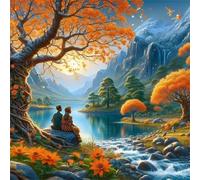 Puzzle de 120 pièces pour Adultes,Paysages des Amoureux des rives DIY Puzzles Divertissement Créatif,Puzzle Classiques,Cadeaux pour Art Mural(20 x 20 cm)