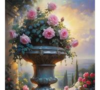 Puzzle de 120 Pièces pour Adultes Roseraie,45x45cm Puzzle Impossible 120 Pieces,Jeu d'Adresse pour Toute la Famille,Décoration d'Intérieur Colorée