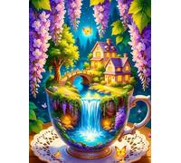 Puzzle de 1200 Pièces pour Adultes, Puzzle Adulte 1200 Pieces Coloré, Puzzles Difficile Impossible Activité Familiale Parfaite(Tasse de thé Paysage)