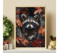 Puzzle de 1200 pièces pour Adultes, Puzzle Adulte 1200 Pieces coloré, Puzzles Difficile Impossible Activité Familiale Parfaite(Raton Laveur à Feuilles Rouges)