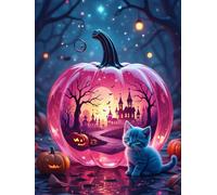 Puzzle de 1200 Pièces pour Adultes, Puzzle Adulte 1200 Pieces Coloré, Puzzles Difficile Impossible Activité Familiale Parfaite(Citrouille château d’Halloween)