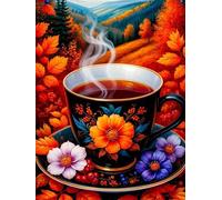 Puzzle de 150 Pièces pour Adultes, Puzzle Adulte 150 Pieces Coloré, Puzzles Difficile Impossible Activité Familiale Parfaite(Tasse à thé Fleur)