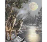 Puzzle de 1500 pièces loups hurlants au clair de lune