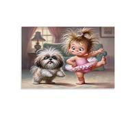 Puzzle de 1500 pièces pour Adultes, Puzzle 3D, Images Haute résolution, décoration intérieure, Salon, décoration Murale.Une Jolie Fille Danse avec Un Chien 57x87cm