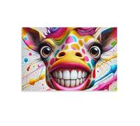 Puzzle de 1500 pièces pour Adultes, Puzzle 3D, Images Haute résolution, décoration intérieure, Salon, décoration Murale.Sourire de Girafe colorée 57x87cm