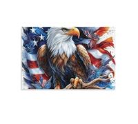 Puzzle de 1500 pièces pour Adultes, Puzzle 3D, Images Haute résolution, décoration intérieure, Salon, décoration Murale.Aigle Drapeau américain 57x87cm
