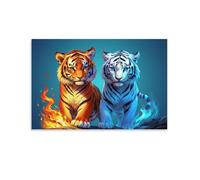 Puzzle de 1500 pièces pour Adultes, Puzzle 3D, Images Haute résolution, décoration intérieure, Salon, décoration Murale.Tigre de feu Mythique 57x87cm