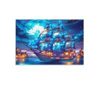 Puzzle de 1500 pièces pour Adultes, Puzzle 3D, Images Haute résolution, décoration intérieure, Salon, décoration Murale.Nuit Fantastique en voilier 57x87cm