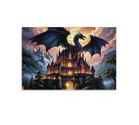 Puzzle de 1500 pièces pour Adultes, Puzzle 3D, Images Haute résolution, décoration intérieure, Salon, décoration Murale.Château du Dragon Fantaisie 57x87cm
