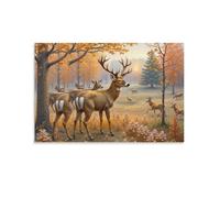Puzzle de 1500 pièces pour Adultes, Puzzle 3D, Images Haute résolution, décoration intérieure, Salon, décoration Murale.Troupeau de Cerfs d'automne 57x87cm
